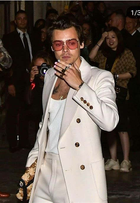 harry styles in gucci suit|harry styles white suit.